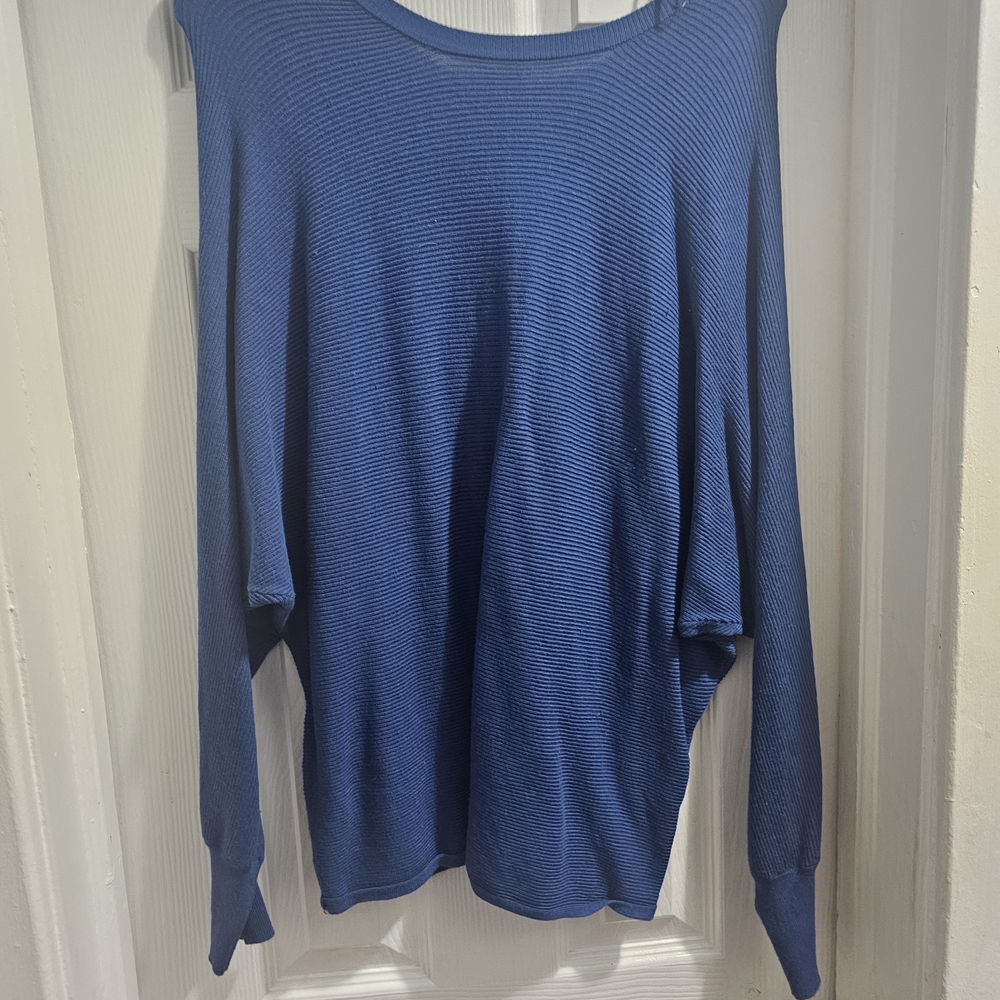 Philosophy Royal Blue Ribbed Knit Top